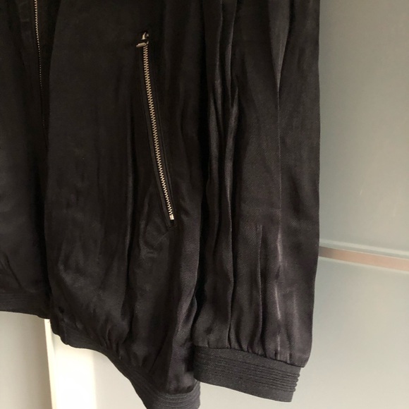 TRF Outerwear Black Silky Jacket. - Picture 6 of 7
